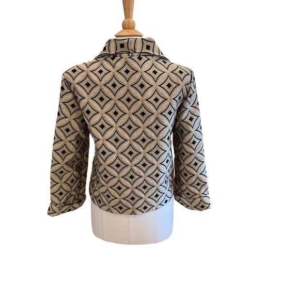 VTG Painted Pony Black & Gold Linen Blend Jacket, Tapestry, Jacquard, SP - Picture 4 of 14